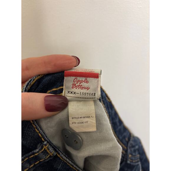 Apple Bottoms Jeans Womens 13/14 Dark Wash Blue Bootcut Distressed Low Rise Y2K - Picture 15 of 15